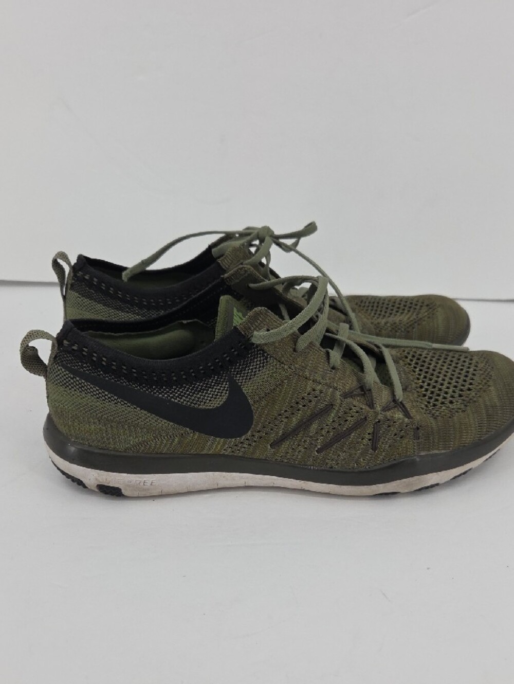Nike Flyknit Olive Green Athletic Shoes - Picture 2 of 5